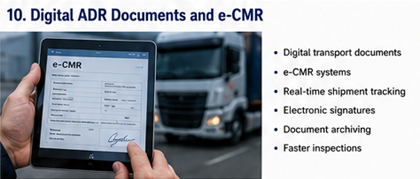 Ψηφιακά έγγραφα μεταφοράς ADR και συστήματα logistics e-CMR στην Ευρώπη