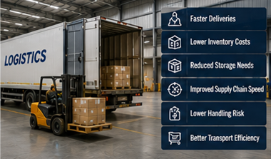 Ευρωπαϊκό κέντρο διανομής logistics που χρησιμοποιεί λειτουργίες cross-docking