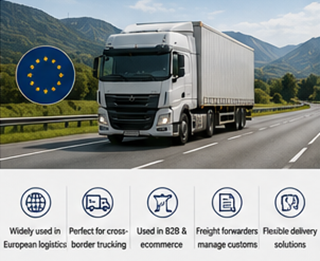 Ευρωπαϊκά φορτηγά και λειτουργίες logistics που χρησιμοποιούν όρους αποστολής DDP και DAP