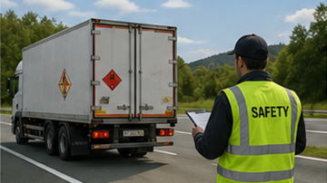 Ασφαλής λειτουργία ADR logistics που δείχνει συμμόρφωση και διαχείριση κινδύνου επικίνδυνων εμπορευμάτων