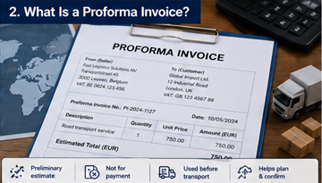 Παράδειγμα προτιμολογίου (proforma) που χρησιμοποιείται στη logistics πριν από την επιβεβαίωση μεταφοράς ή αποστολής