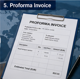 Proforma invoice που χρησιμοποιείται πριν από την επιβεβαίωση της αποστολής στα logistics και στο διεθνές εμπόριο