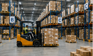 Δημόσια αποθήκη όπου πολλές εταιρείες logistics αποθηκεύουν αποθέματα
