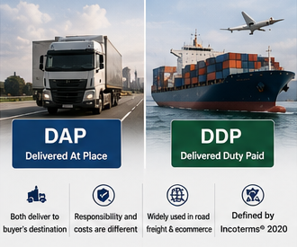 Λειτουργίες διεθνών αποστολών και logistics που εξηγούν τους εμπορικούς όρους DDP και DAP