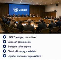 Η UNECE και διεθνείς αρχές μεταφορών που διαχειρίζονται τους κανονισμούς ADR για επικίνδυνα εμπορεύματα